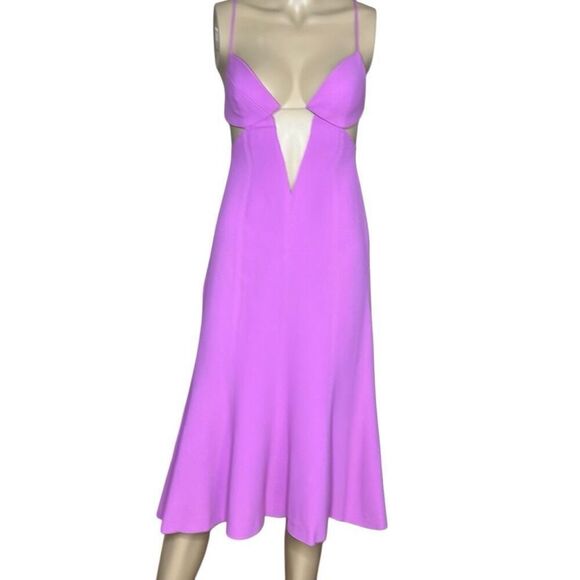 NWT Gai Mattiolo Plunging V-neckline Structured Cups Cut-out front detail Purple - Picture 14 of 14